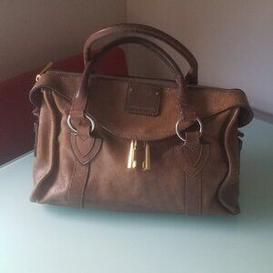 MARC JACOBS WELLINGTON BROWN LEATHER SATCHEL HANDBAG